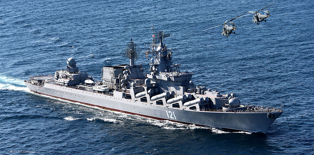 "Russian cruiser Moskva" by Ministry of Defence is licensed under CC BY 4.0.