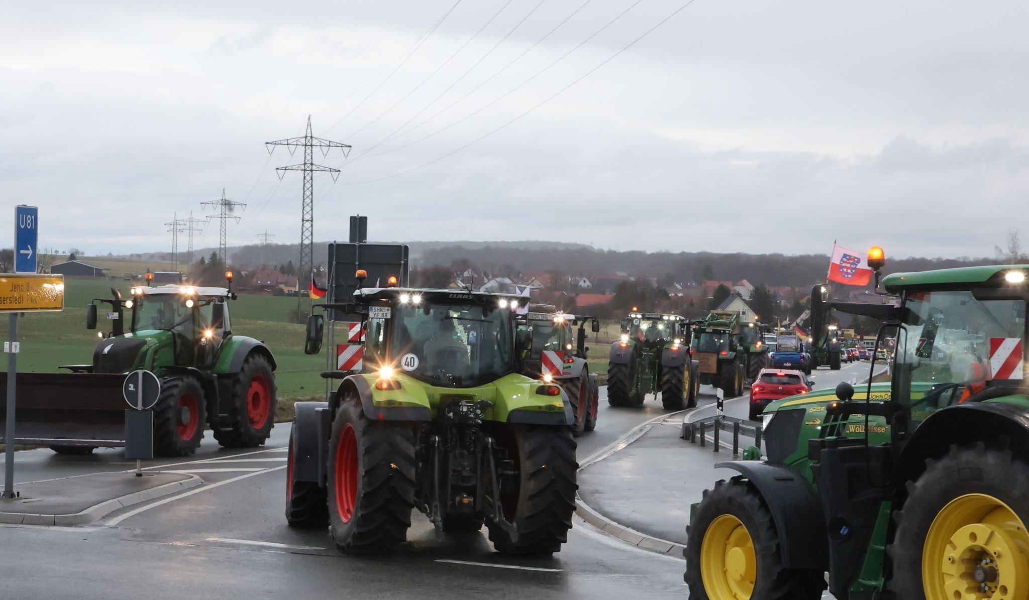 Protest der Landwirte in Thüringen. Foto: Bodo Schackow/dpa